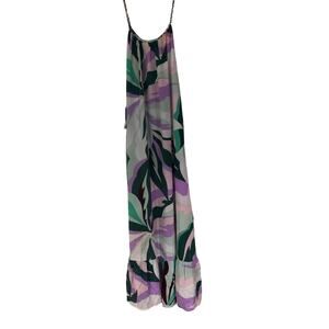 True Destination Women’s Tropical Floral Print Maxi Dress in Sz XS Resort Purple